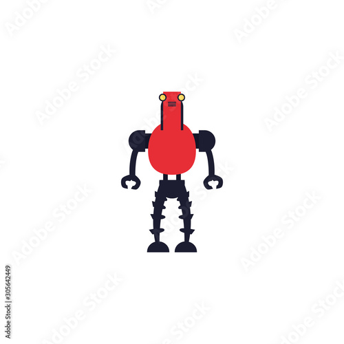 humanoid robot flat style icon