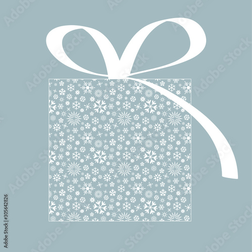 Illustration vectorielle en transparence au motif snowflake dans un cadeau pour un autocollant à coller sur une vitrine de magasin.