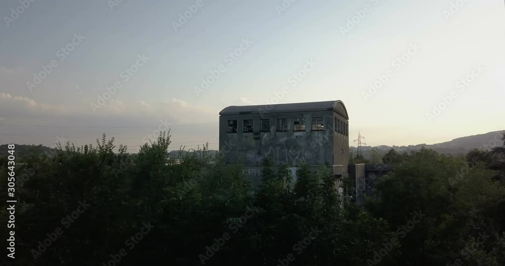 Aerial view of an old abandoned power plant Aerial view of an old abandoned power plant