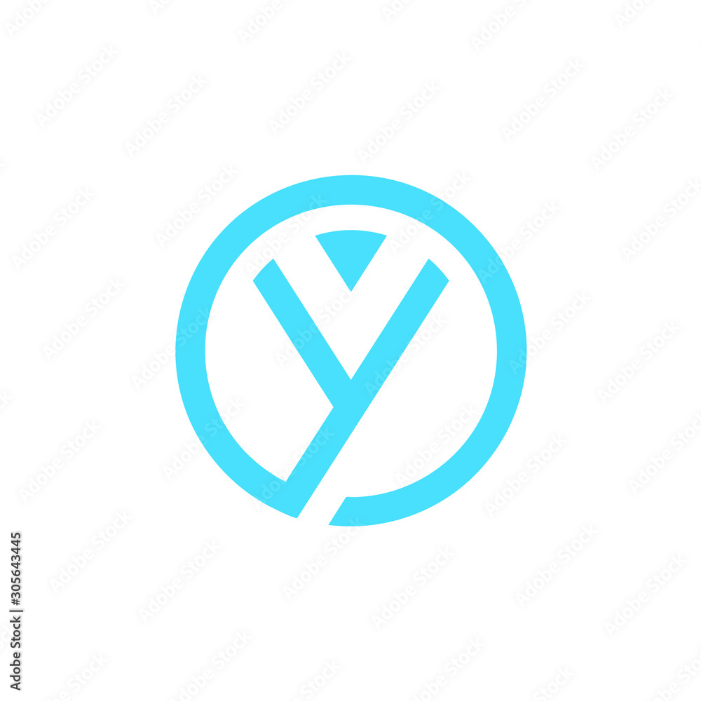 initial letter logo y inside circle shape. Y Letter Logo Template Illustration Design. Vector EPS 10