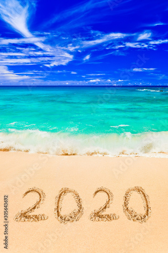 Numbers 2020 on beach