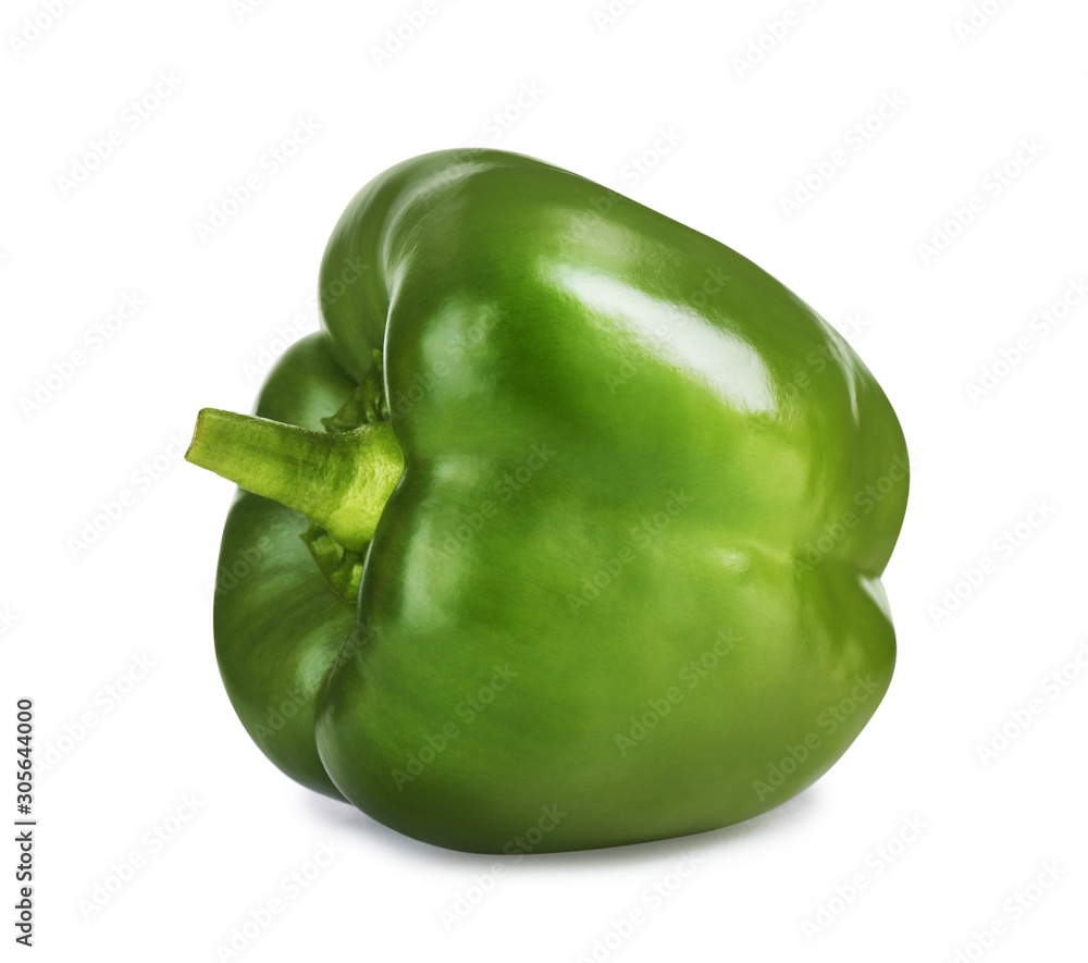Ripe green bell pepper isolated on white Ripe green bell pepper isolated on white