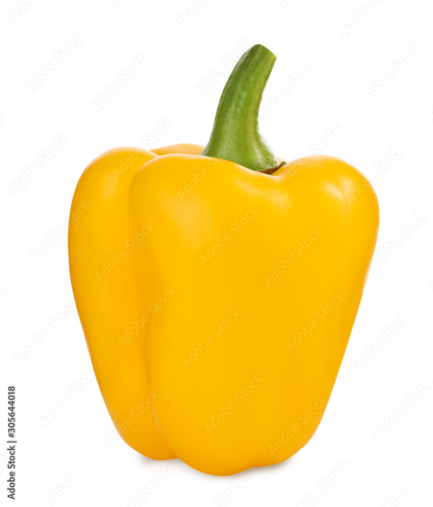 Ripe yellow bell pepper isolated on white Ripe yellow bell pepper isolated on white