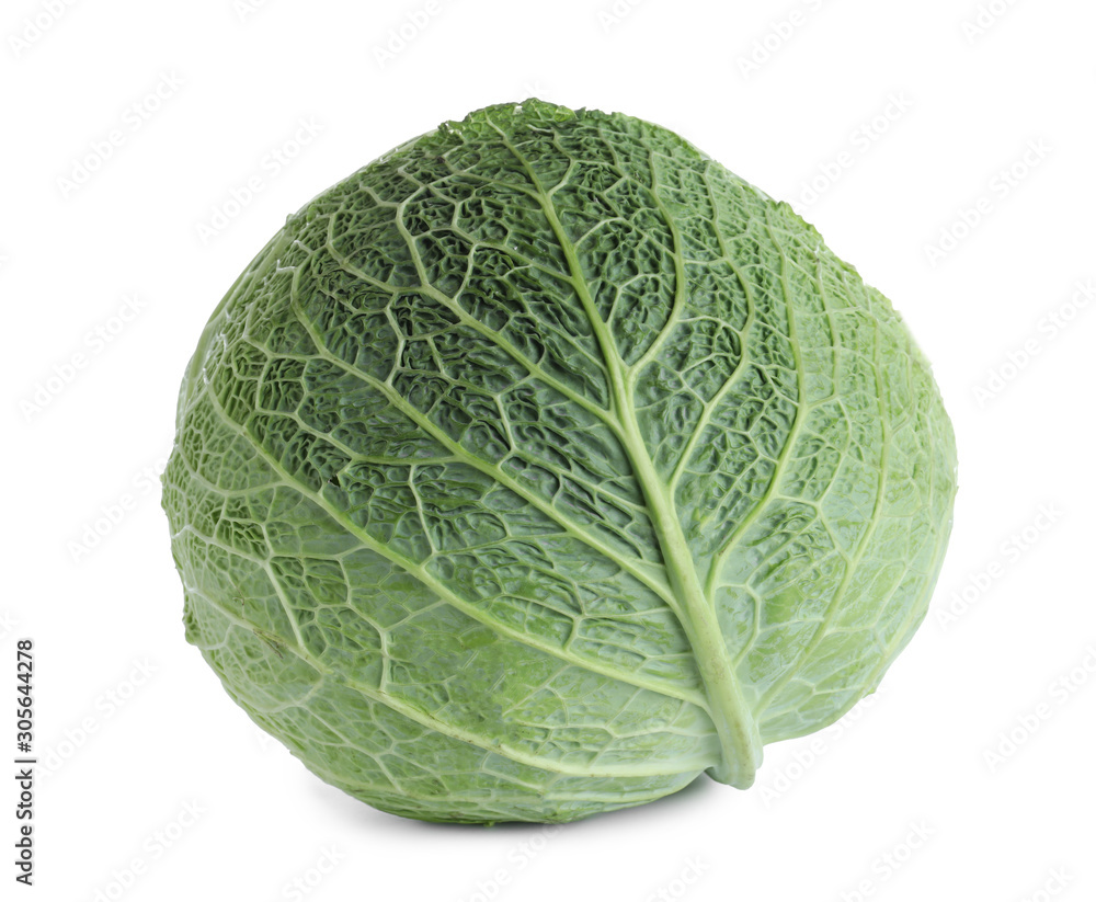 Fresh ripe savoy cabbage isolated on white Fresh ripe savoy cabbage isolated on white