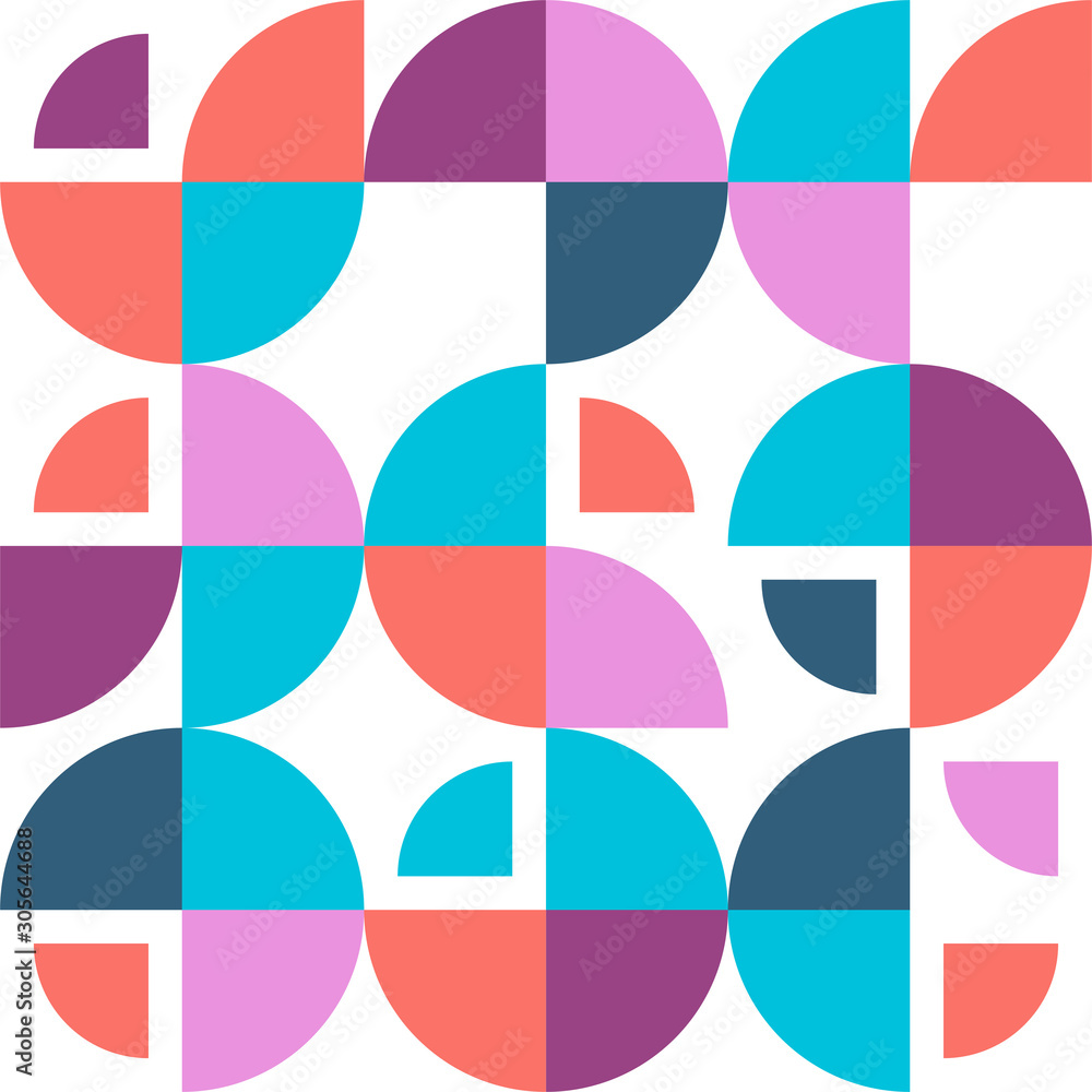 Geometric bauhaus vector background. Simple shapes, abstract bauhaus pattern.