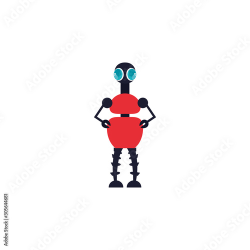 humanoid robot flat style icon