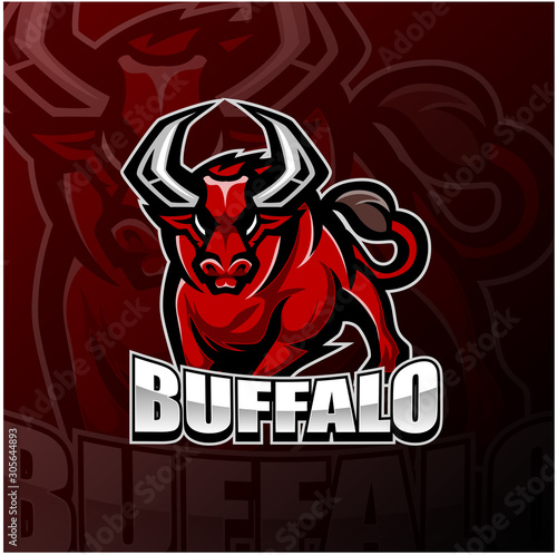 Buffalo esport mascot logo design