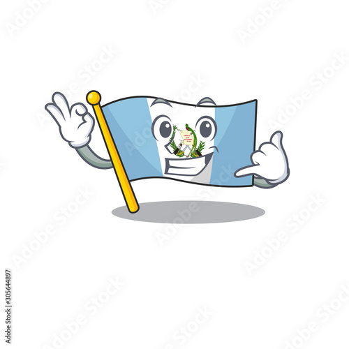 Call me cute flag bolivia mascot cartoon style