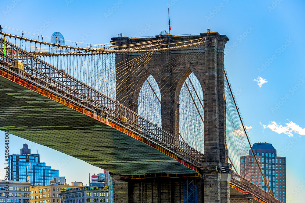 Brooklyn Bridge New York City USA - obrazy, fototapety, plakaty 
