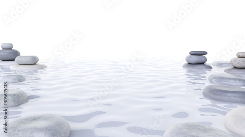 3d rendered spa illustration - floating stones