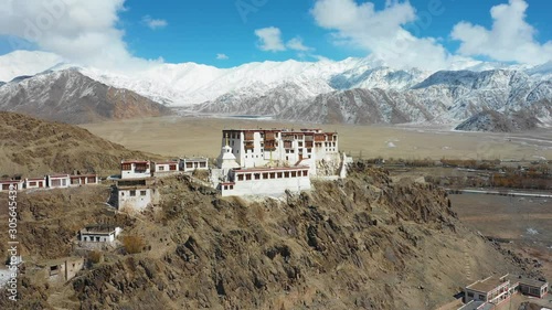Arial view of Stakna Gompa (monastery), Indus valley near Leh, Ladakh, India