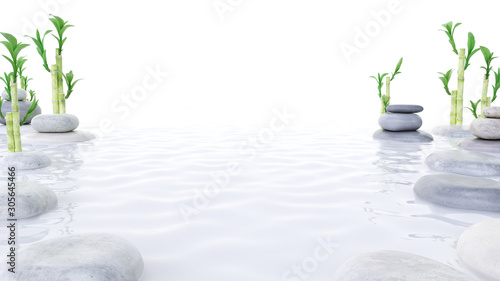 3d rendered spa illustration - stones and bambus