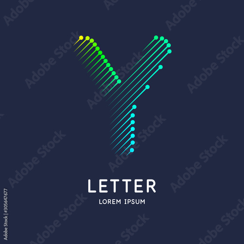 The letter Y of the Latin alphabet. Display character in a bright contemporary style.