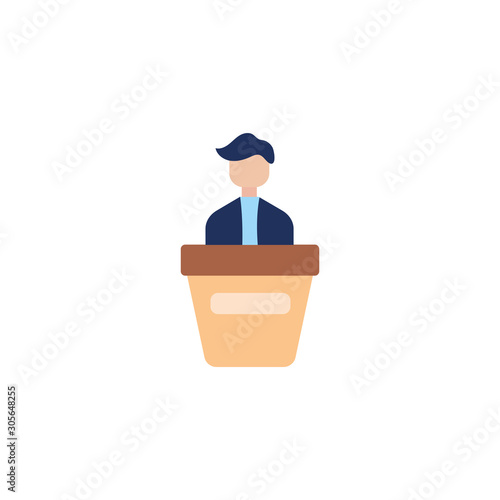 people in speech podium vote flat style icon