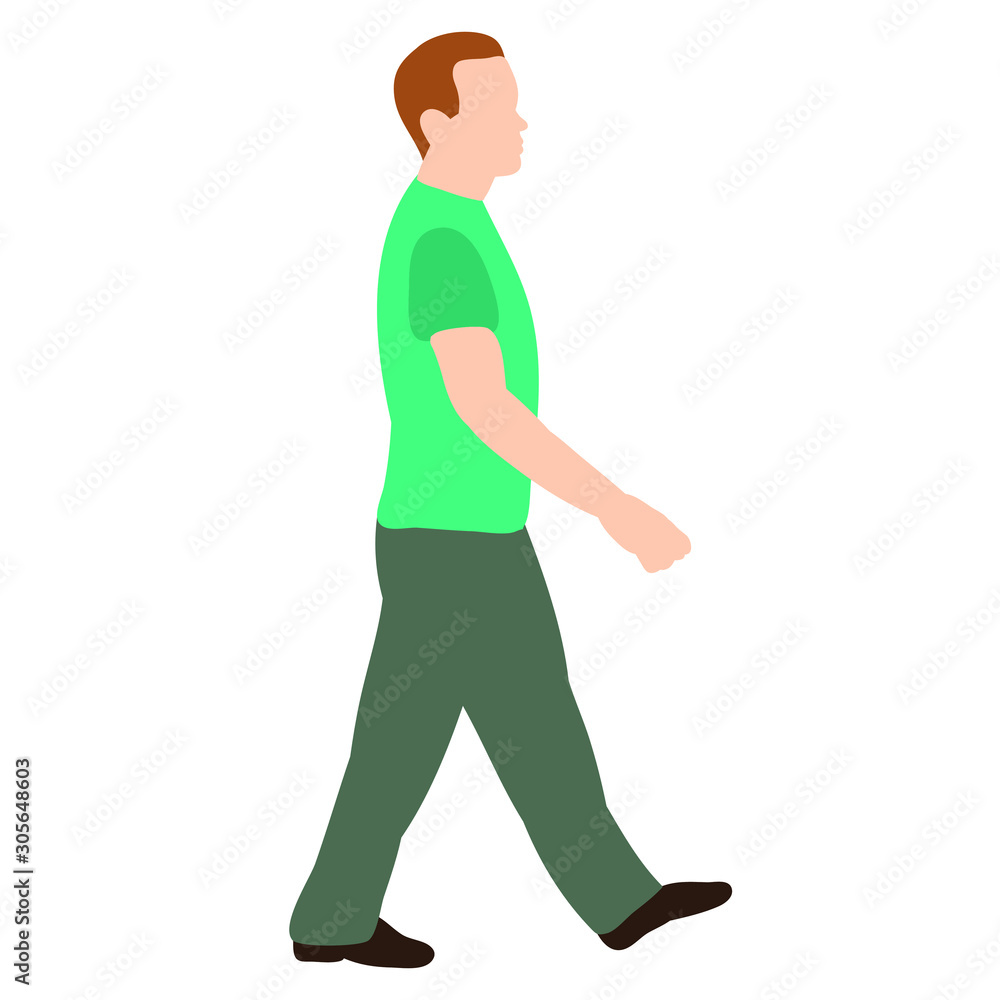 walking guy in a flat style walking guy in a flat style