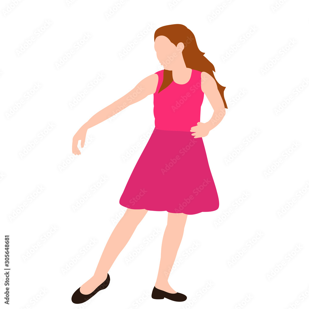 dancing girl in a flat style, no face dancing girl in a flat style, no face