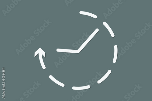 Fast delivery icon with time and arrow sign on dark background vector illustration