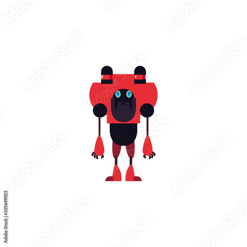 humanoid robot flat style icon