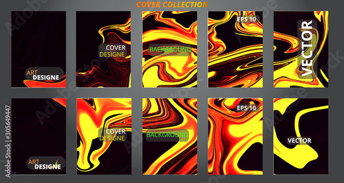 Set abstract marble modern designe. Splash acrylic colored bright liquid. Paints texture A4. For sale flyer,cover,presentation,print,business cards,calendars,invitations,sites,packaging. Copy space. 