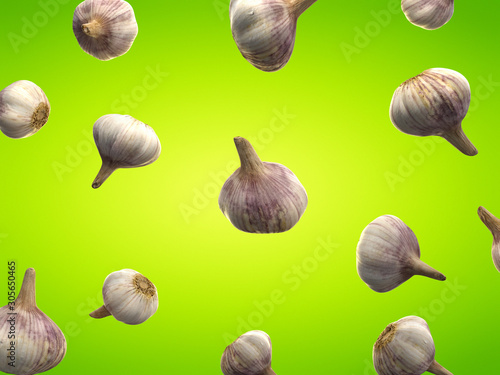 3d rendered food illustration of garlic