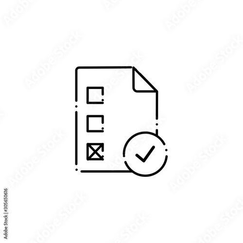 vote paper document line style icon