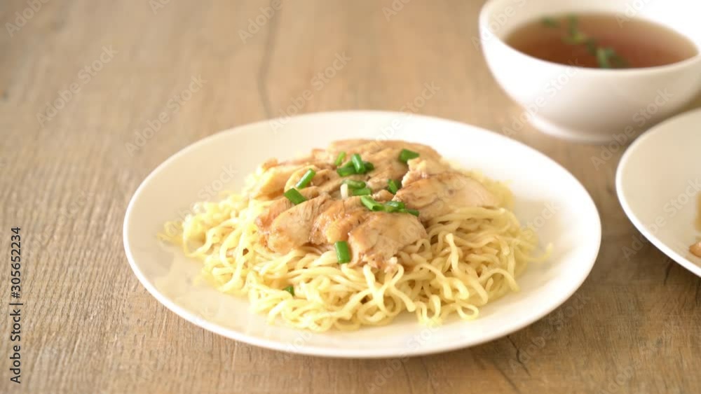roast chicken noodle - Asian food style roast chicken noodle - Asian food style