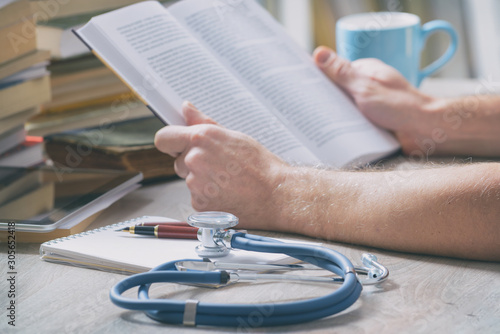 Doctor is preparing for the exam