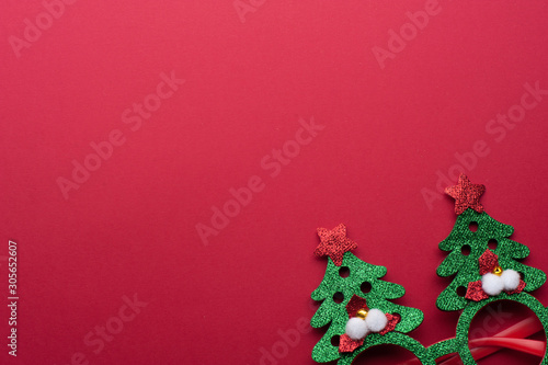 Funny eyeglasses in the form of Christmas tree