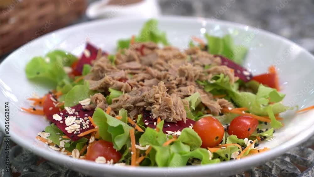 tuna with vegetable salad - healthy food style tuna with vegetable salad - healthy food style