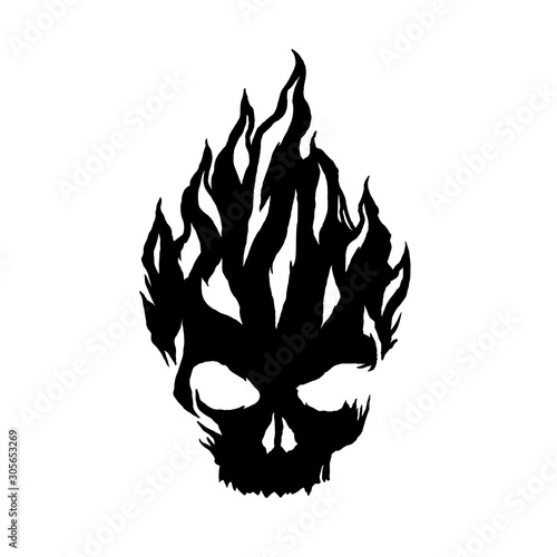 Fire skull logo template