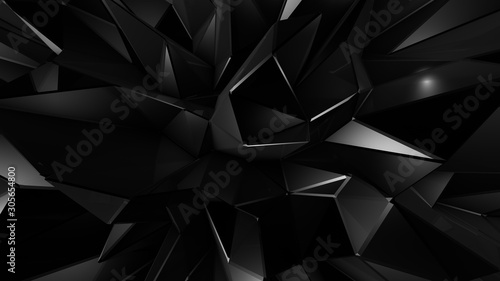 Tech tech triangle crystal background. 3d illustration, 3d rendering.