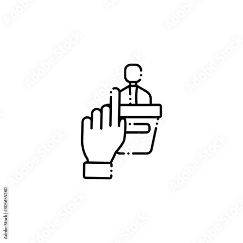 hand vote accept line style icon