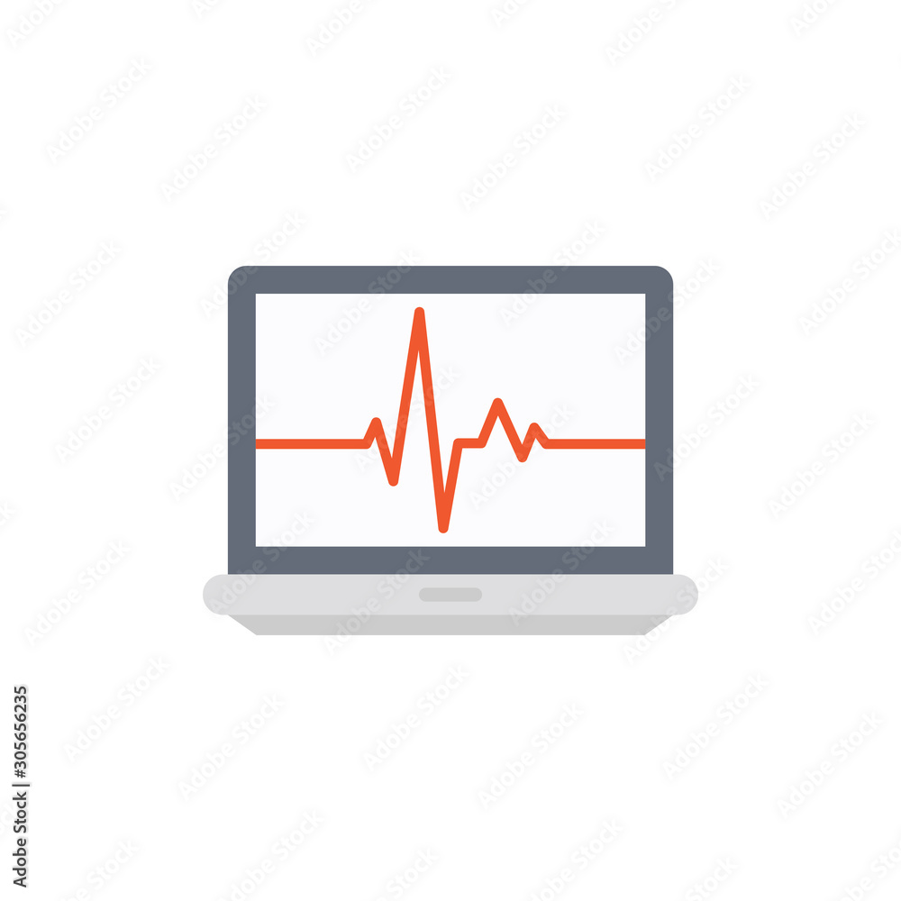Ecg Monitor Vector Flat Icon Ecg Monitor Vector Flat Icon