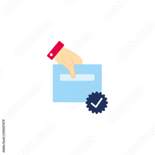 vote paper document flat style icon