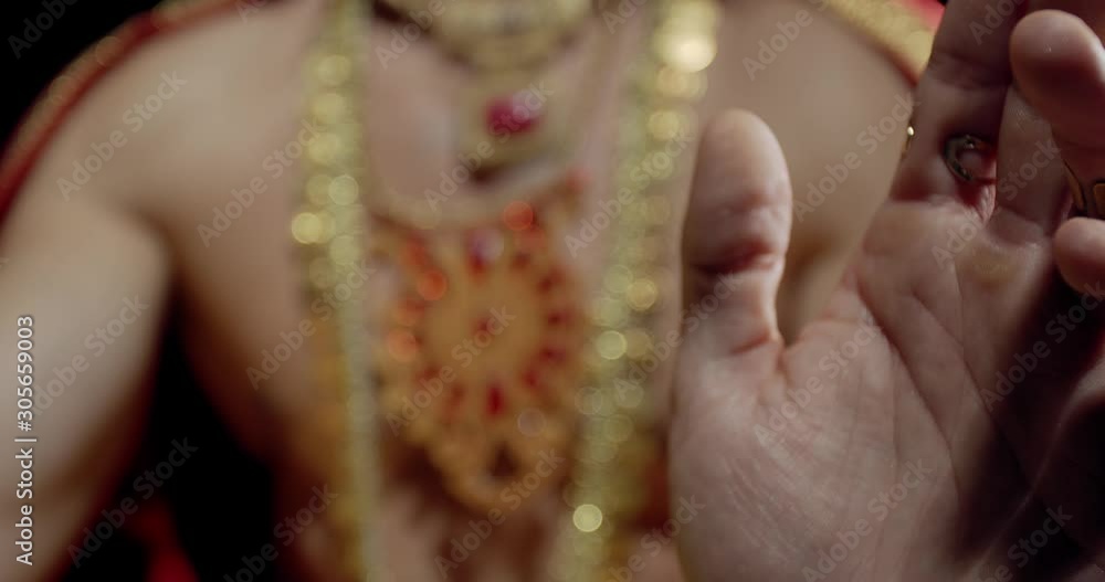 Close up of a mans hand showing gestures, wearing jewelry, 4k Close up of a mans hand showing gestures, wearing jewelry, 4k