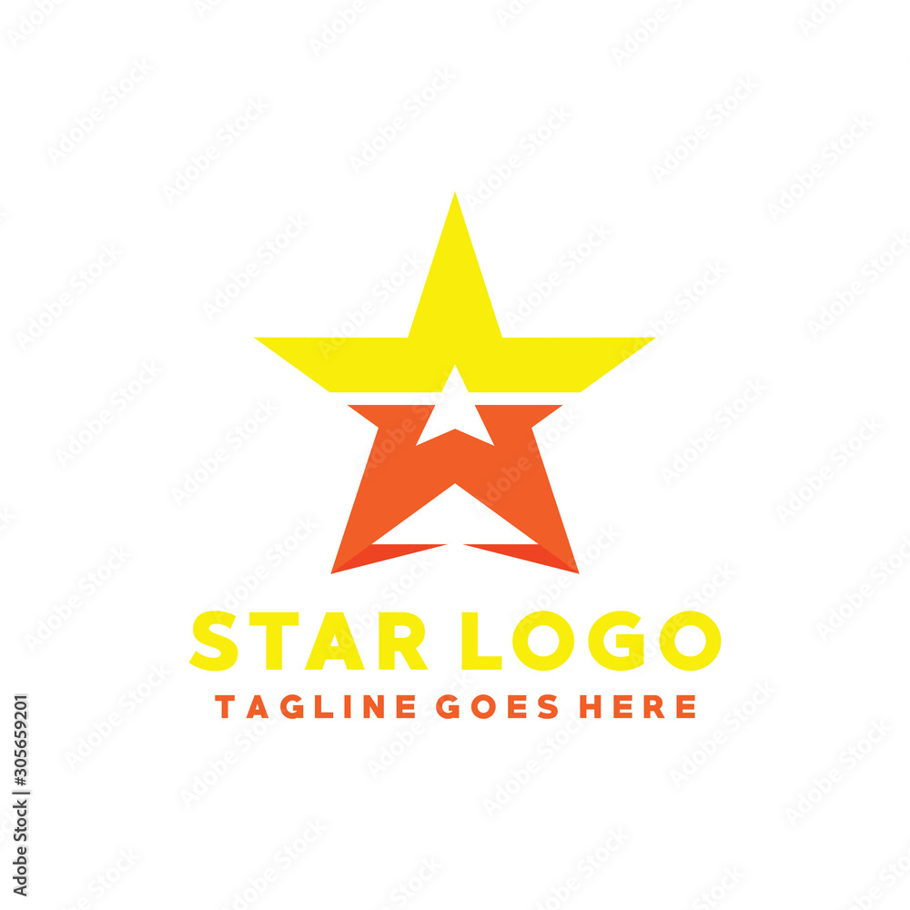 Star Logo Design. Modern Technology Symbol. Success Emblem Icon.