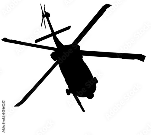 Helicopter vector silhouette