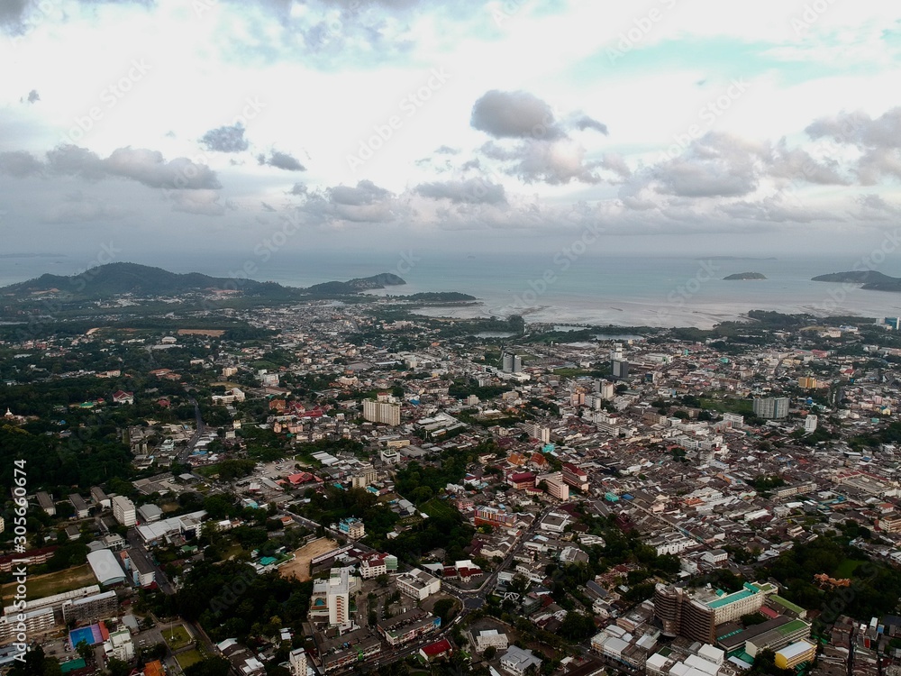 Aerial View of Old Phuket Town Thailand