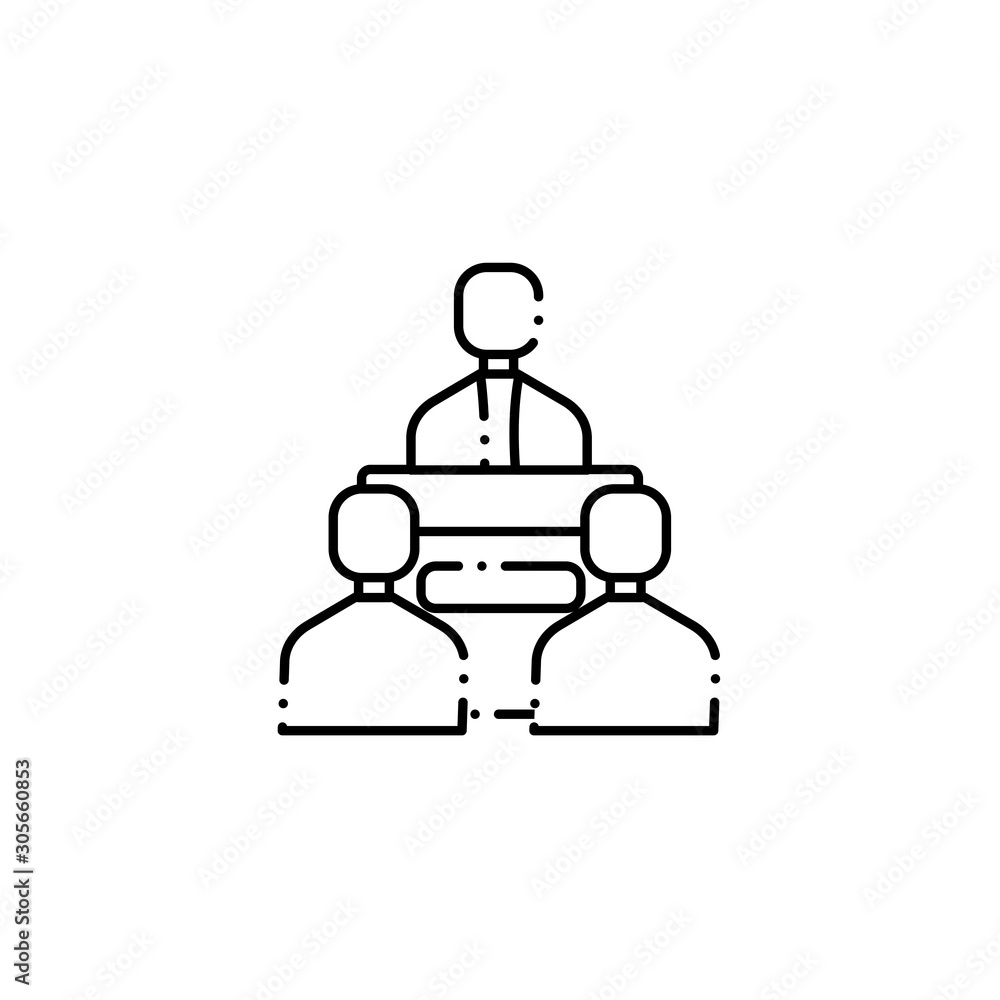 people in speech podium vote line style icon people in speech podium vote line style icon