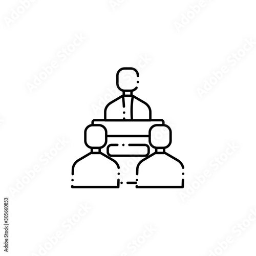 people in speech podium vote line style icon