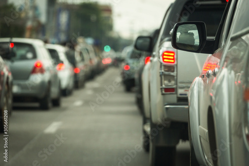 traffic jam on road rush hour