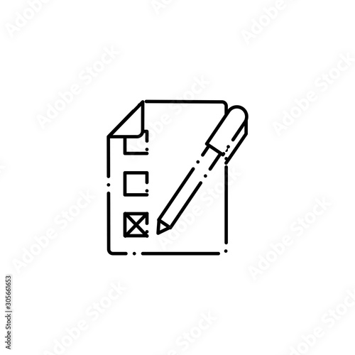 vote paper document line style icon