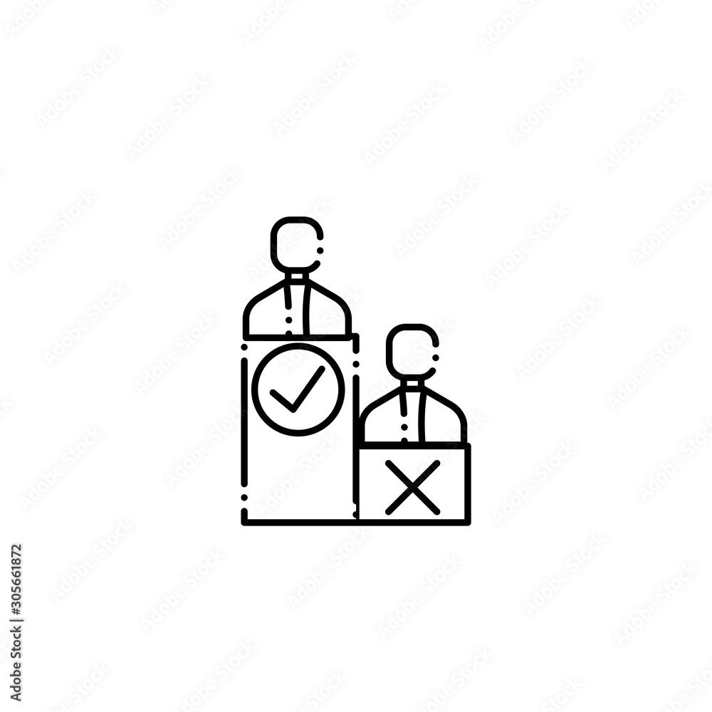business people vote line style icon business people vote line style icon