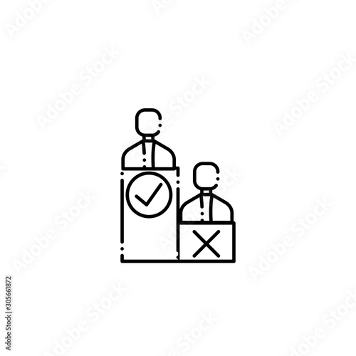 business people vote line style icon