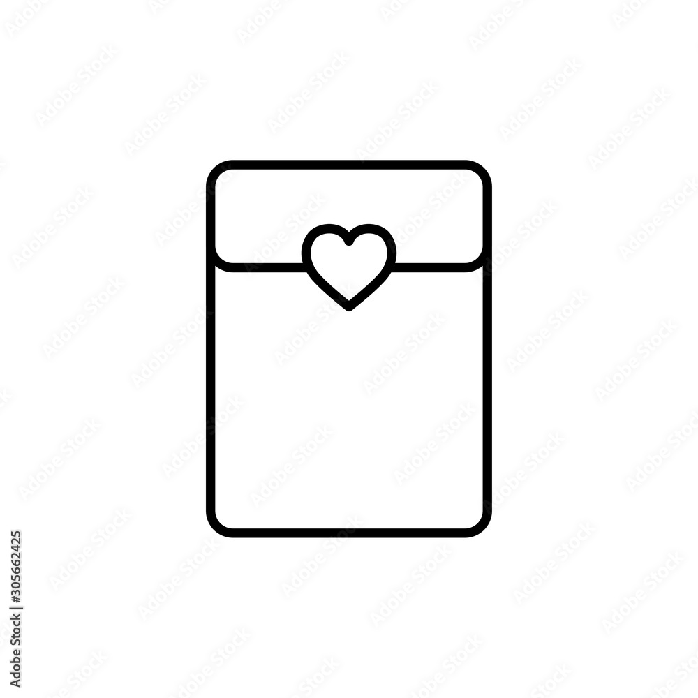 envelope with heart line style envelope with heart line style