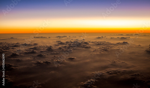 sunset above the clouds 