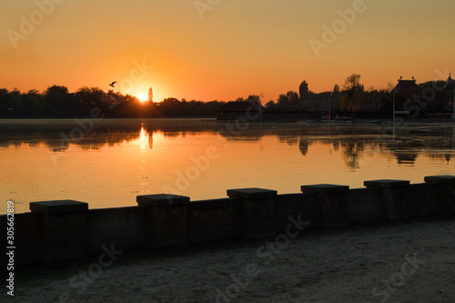 Sunset over the Palić lake