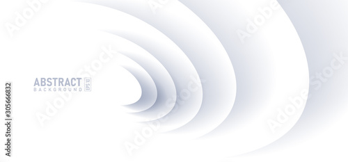 Abstract ripple effect on white background. circle shape with shadow in paper cut style illustration.