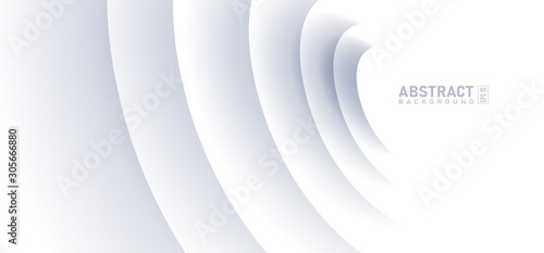 Abstract ripple effect on white background. circle shape with shadow in paper cut style illustration.