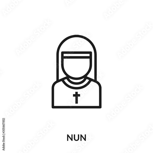 Nun icon vector. Nun icon vector symbol illustration. Modern simple vector icon for your design. Nun icon vector	